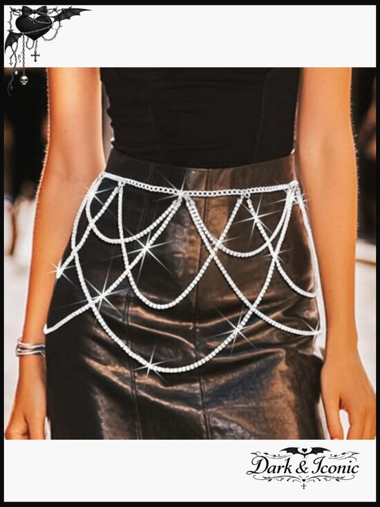 Rhinestone Waist Chain Belt Sequins Body Jewelry Chain main image 2